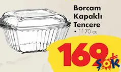 PAŞABAHÇE BORCAM KAPAKLI TENCERE 1170 CC